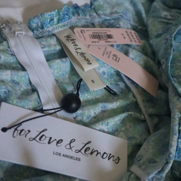 For Love And Lemons Dresses & Skirts - For Love & Lemons Victoria’s Secret Alana Ruched Blue Floral Dress